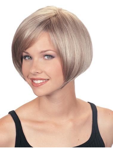 Synthetic High Quality Short Straight Grey Wigs
