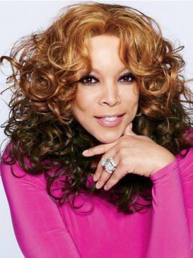 Without Bangs Curly Ombre/2 Tone 18" Fashionable Wendy Williams Wigs