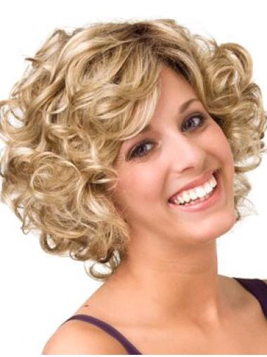 Curly Blonde Layered 10" Buy Human Hair Wigs