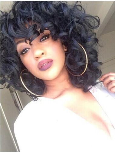 Black Curly 10" Capless Synthetic African American Wigs