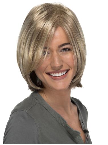 Capless Straight Blonde Bobs 11" Ladies Synthetic Wigs