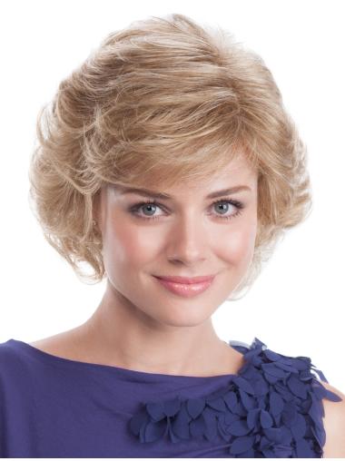 Blonde Wavy 9" Capless Wig For Women Classic Style