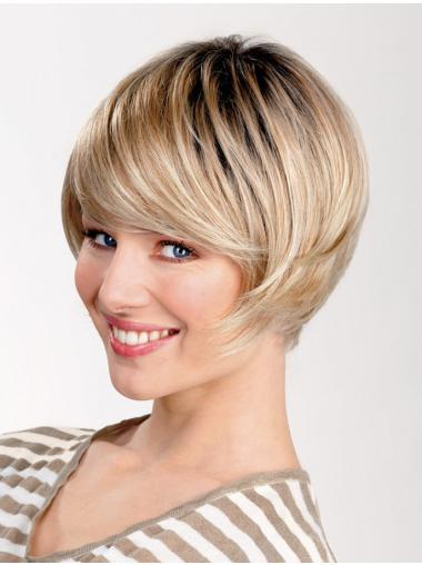 Straight Layered Capless 8" Blonde Short Best Synthetic Hair