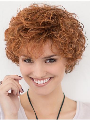 Lace Front Curly Copper Layered 10" Short Hairstyles