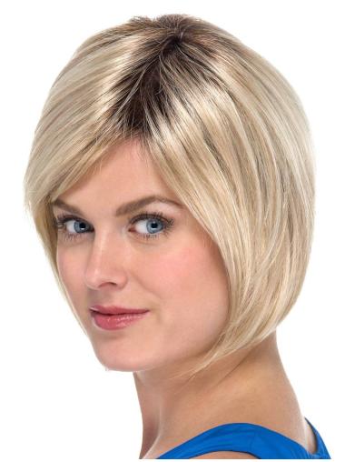 Blonde Bobs Straight Capless 8" Synthetic Hair Sale