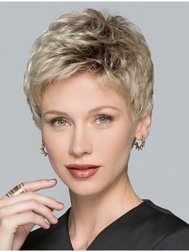 Boycuts Blonde Synthetic Straight 3" Short Hair Wigs