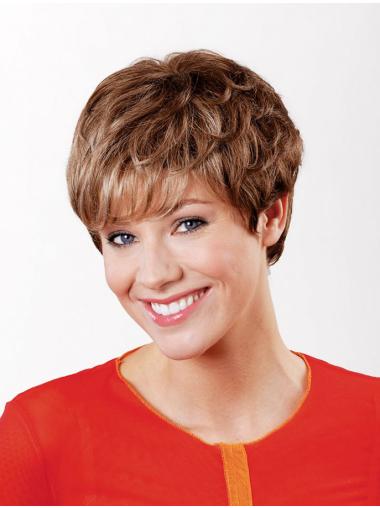 Synthetic Capless 6" Boycuts Straight Copper Short Hair Wig