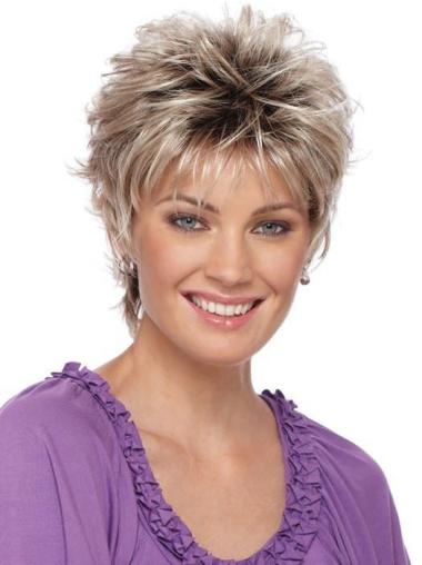 Boycuts Blonde Straight 3" Cropped Synthetic Wigs