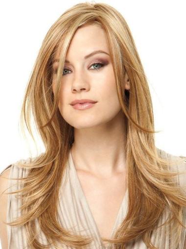 Monofilament Blonde 18" Long Layered Synthetic Wigs