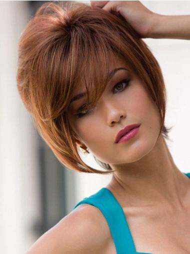 With Bangs Auburn Straight 9" Short Synthetic Wigs
