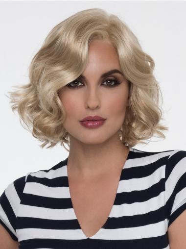 Monofilament Blonde 10" Short With Bangs Heat Friendly Wigs