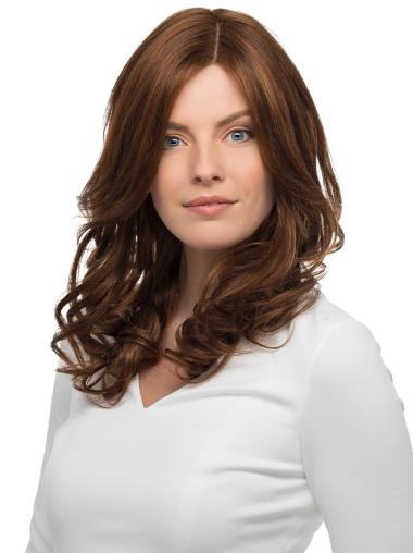 16" Long 100% Hand-tied Brown Human Remy Hair Wigs