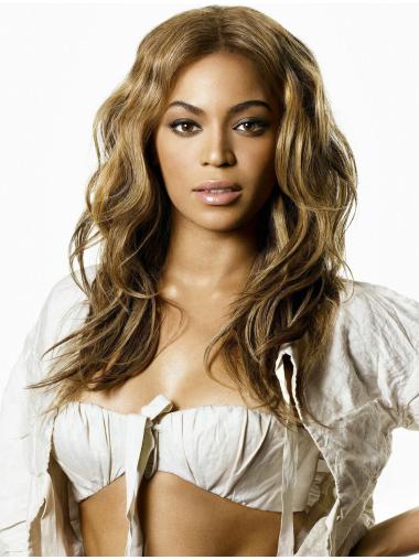 Blonde Long Wavy Without Bangs 100% Hand-tied 18" Beyonce Wigs