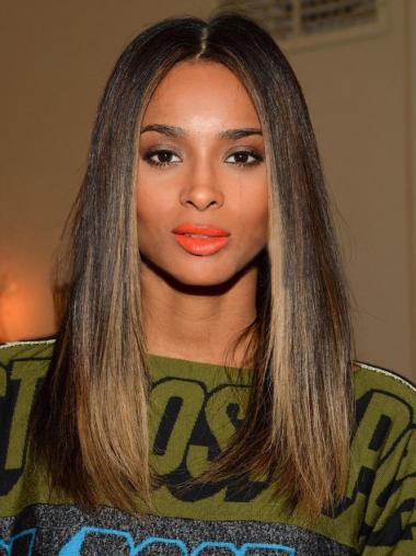Shoulder Length Ombre/2 Tone Straight Without Bangs Fabulous African American Wigs