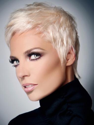 Synthetic Wig With Capless Grey Cut Short Length Straight Style