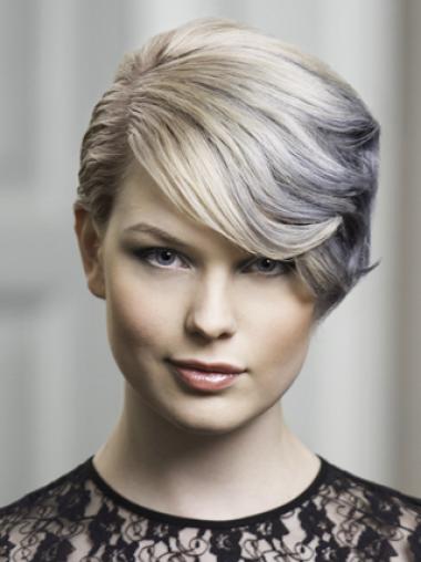 Lace Front Grey Short Wavy 8" Discount Fashion Wigs