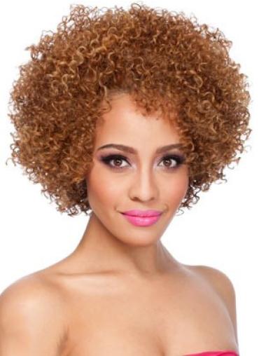 African American Afro Wigs Chin Length Kinky Style Layered Cut