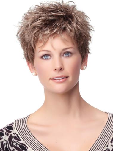 Curly Synthetic Wigs With Synthetic Capless Boycuts Curly Style