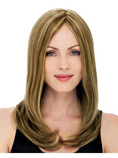 20" Blonde Long Layered Straight Affordable Lace Wigs