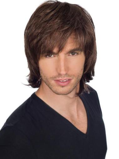 8" Full Lace Short Straight With Bangs Mens Wig Makers