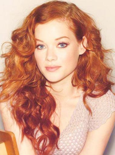 Without Bangs Long Copper Wavy 20" Cheapest Human Hair Jane Levy Wigs