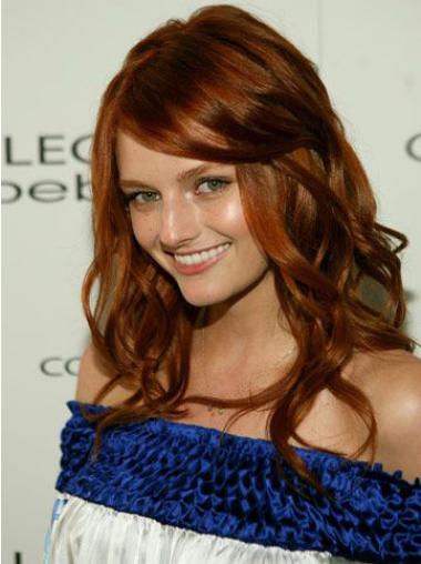 Lace Front Wavy Without Bangs Shoulder Length 18" Natural Human Hair Lydia Hearst Wigs
