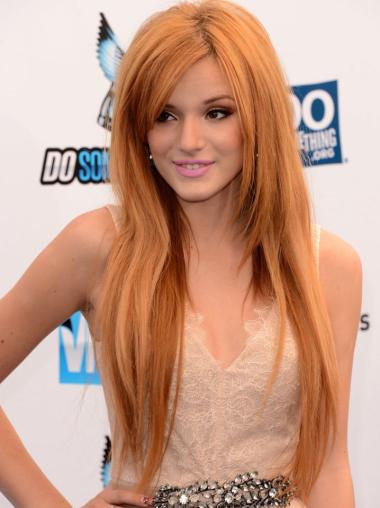 Copper Human Bella Thorne Wigs With Capless Straight Style Long Length