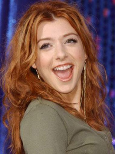 Without Bangs Long Copper Wavy 20" New Human Hair Alyson Hannigan Wigs