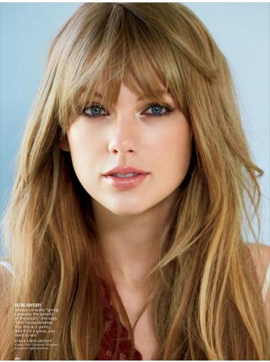 Capless With Bangs Straight Long Blonde Designed Taylor Swift Wigs