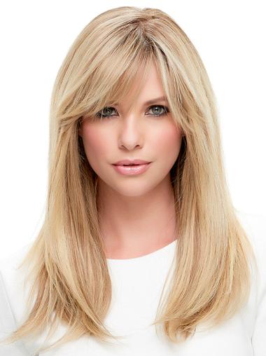 Ladies Wigs Cheap 100% Hand Tied With Bangs Straight Style