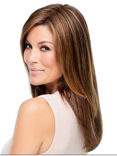 Cheap Synthetic Fashion Wigs Monofilament Brown Color Straight Style