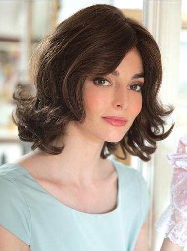New 12" Brown Shoulder Length Layered Wavy Lace Wigs