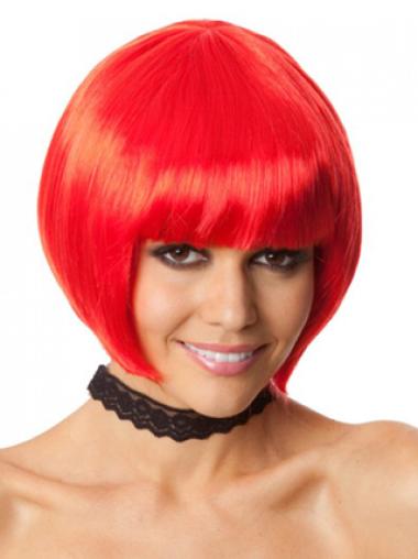 Amazing 10" Straight Red Bobs Short Wigs