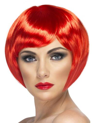 Sassy 8" Straight Red Bobs Short Wigs