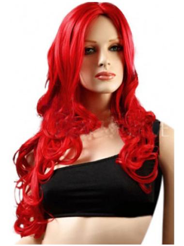 Lace Wigs Synthetic With Synthetic Red Color Wavy Style