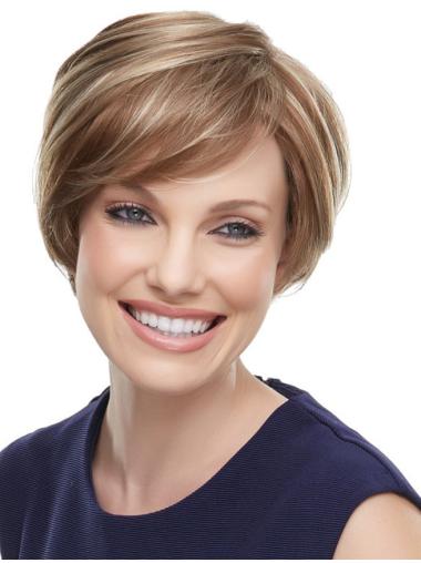 Short Straight Boycuts Blonde Soft 100% Hand-tied Wigs