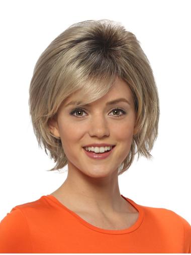 Straight Chin Length Blonde 8" Lace Front High Quality Bob Wigs