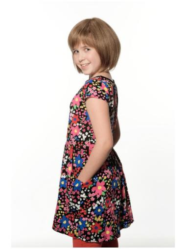 Straight Chin Length Brown Remy Human Hair 100% Hand-tied Kids Wigs
