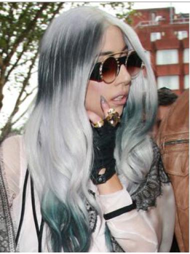 Fashionable Long Wavy 20" Synthetic Grey Wigs