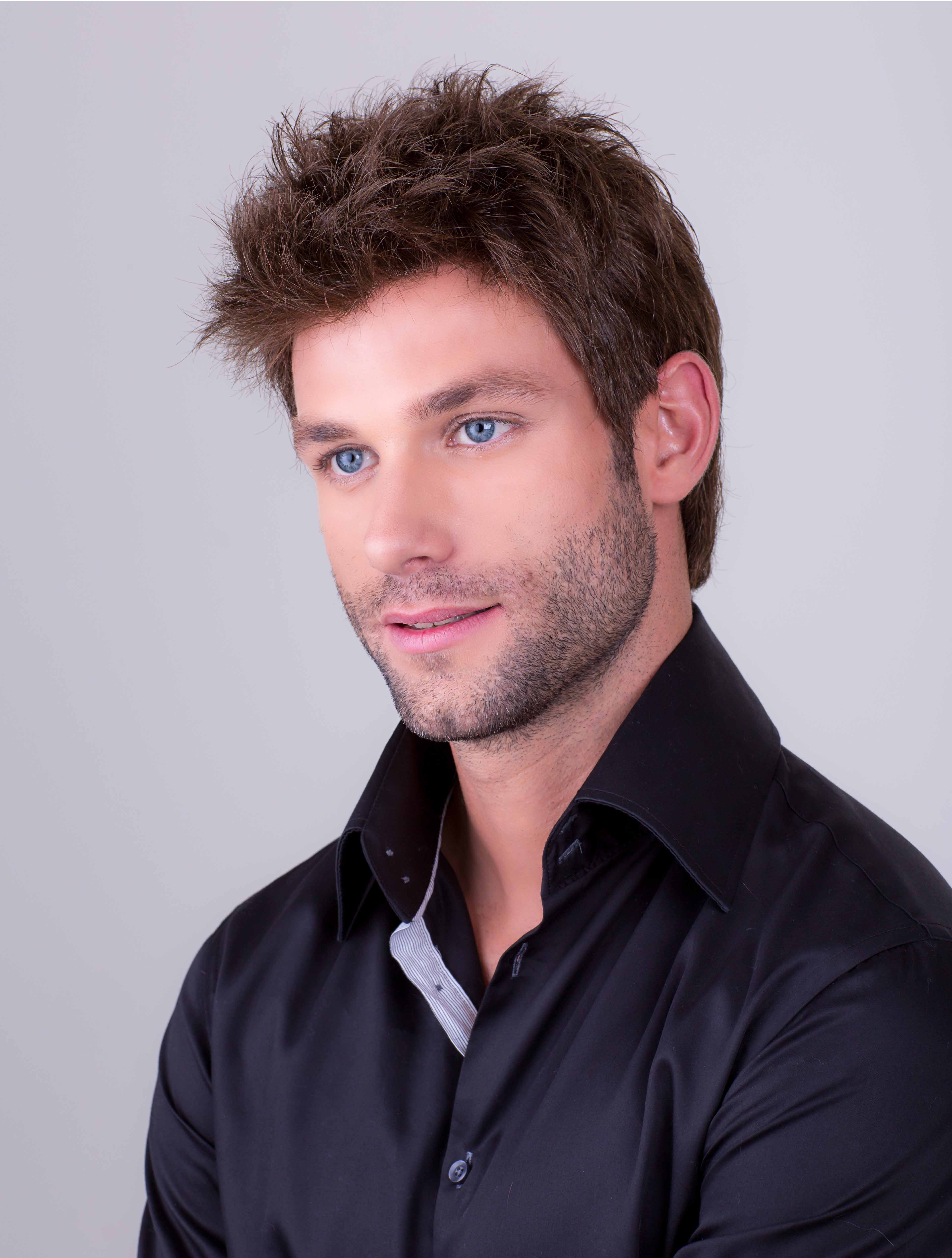 Men Wigs, 6" Straight Monofilament Short Remy Human Hair Brown Mens Wig UrHair