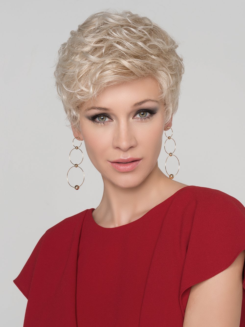 Curly Platinum Blonde Boycuts 4" Mono Crown Wigs