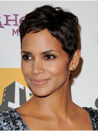 Great Cropped Full Lace Remy Human Hair Boycuts Halle Berry Wigs