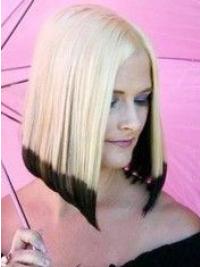 14" Ombre/2 Tone Chin Length Bobs Straight Good Lace Wigs