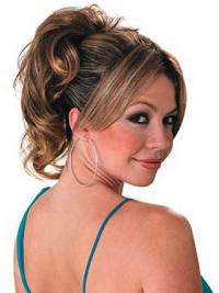 Ponytail Hair Extensions With Synthetic Wavy Style Brown Color