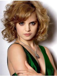 Mena Suvari Wig With Bangs Lace Front Curly Style Chin Length