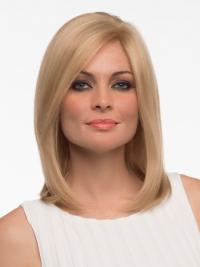 Straight Human Hair Straight Style Shoulder Length Blonde Color