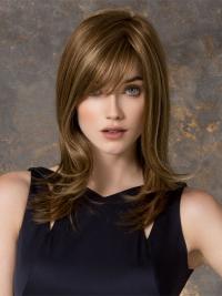 Designed Blonde Straight Layered Lace Front Long Wigs
