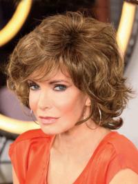Chin Length Curly With Bangs Lace Front Brown Modern 12" Jaclyn Smith Wigs