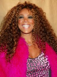 Wendy Williams Wigs Remy Human Lace Front Auburn Color Kinky Style