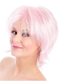 Straight Bobs Pink 8" Capless Wig Fashion